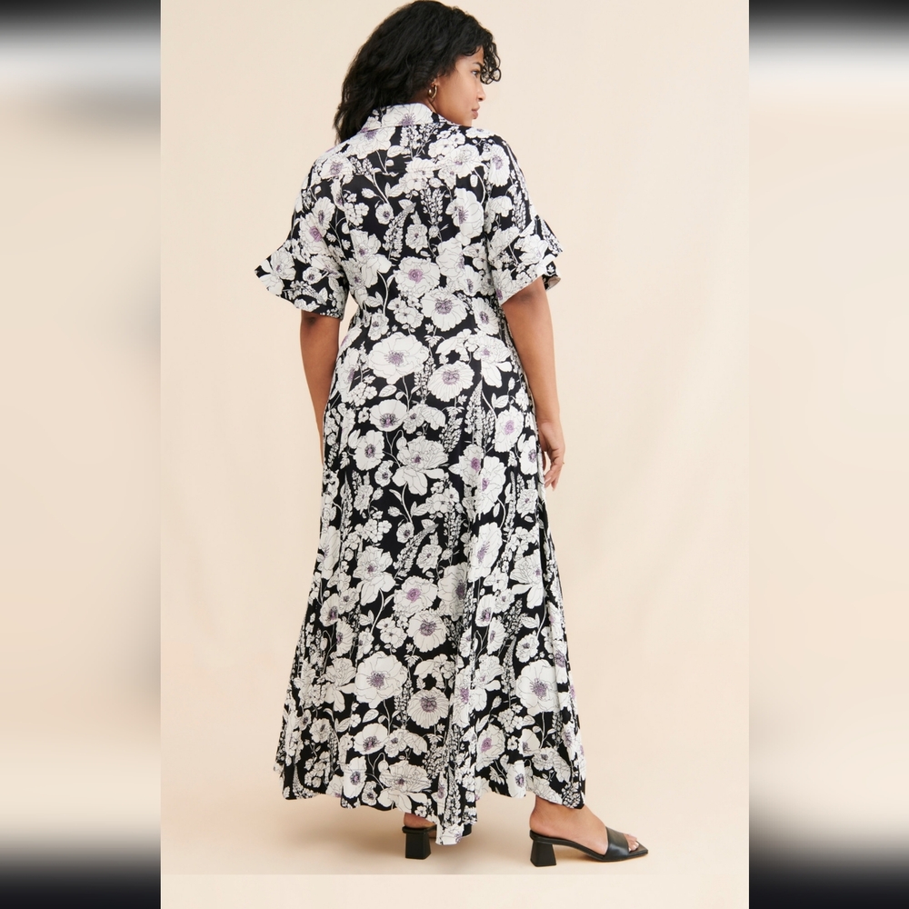 Maeve Black and White Floral Maxi Dress - Picture 2 of 6